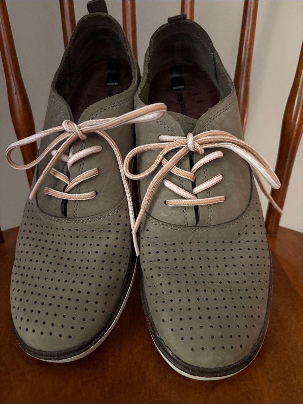 Merrell Olive Green Around Town Lace-Up Oxfords Womens Sz 8.5